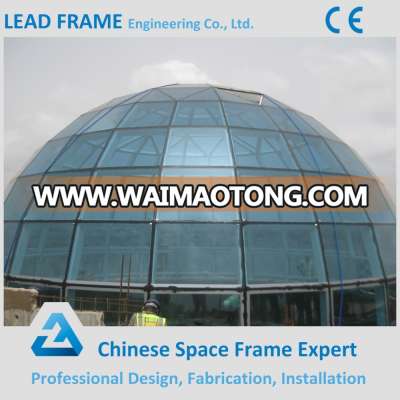 Steel space frame trusses glass office building